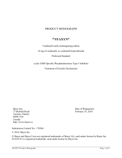 STAXYN PRODUCT MONOGRAPH
