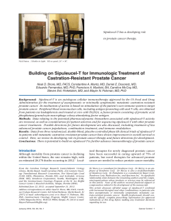 Building on Sipuleucel-T for Immunologic Treatment of Castration-Resistant Prostate Cancer