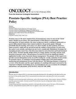 Prostate-Specific Antigen (PSA) Best Practice Policy Vol 14, No 2 (February 2000)