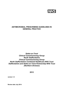 ANTIMICROBIAL PRESCRIBING GUIDELINES IN GENERAL PRACTICE Stoke-on-Trent Clinical Commissioning Group