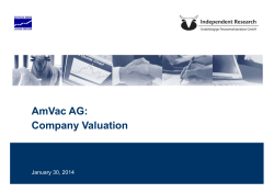 AmVac AG: Company Valuation January 30, 2014