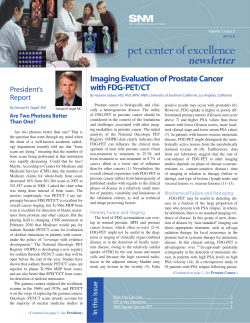 pet center of excellence newsletter Imaging Evaluation of Prostate Cancer with FDG-PET/CT