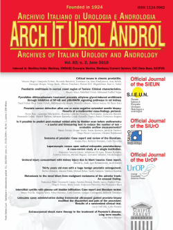 Vol. 82; n. 2, June 2010 Critical issues in chronic prostatitis.