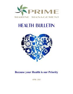 HEALTH BULLETIN  Because your Health is our Priority APRIL 2012
