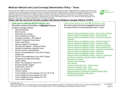 Medicare National and Local Coverage Determination Policy – Texas