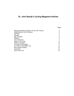 Dr. John Bandy’s Cycling Magazine Articles Page