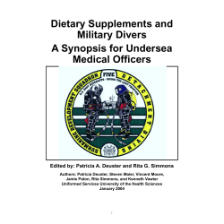 Dietary Supplements and Military Divers A Synopsis for Undersea