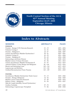 Index to Abstracts North Central Section of the AUA 82 Annual Meeting