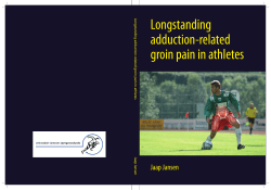 Longstanding adduction-related groin pain in athletes Jaap Jansen