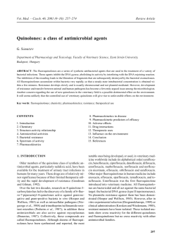 Quinolones: a class of antimicrobial agents G. S Review Article