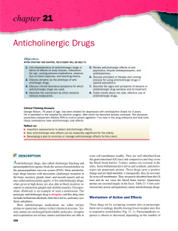 chapter Anticholinergic Drugs Objectives