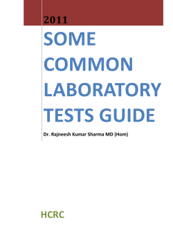 SOME COMMON LABORATORY TESTS GUIDE