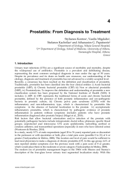 4 Prostatitis: From Diagnosis to Treatment Stylianos Kontos , Vasilis Migdalis