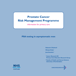 Prostate Cancer Risk Management Programme PSA testing in asymptomatic men