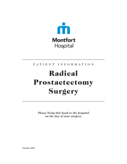 Radical Prostactectomy Surgery P A T I E N T   I...
