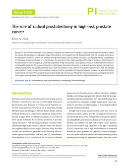 The role of radical prostatectomy in high-risk prostate cancer Review Article