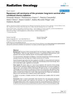 Radiation Oncology Squamous cell carcinoma of the prostate: long-term survival after