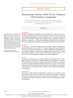 Brentuximab Vedotin (SGN-35) for Relapsed CD30-Positive Lymphomas original article