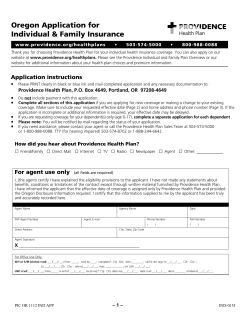 Oregon Application for Individual &amp; Family Insurance
