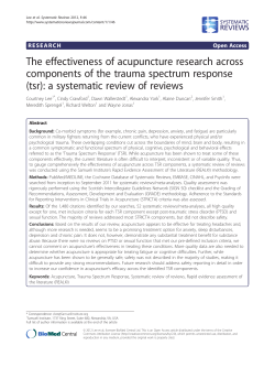 The effectiveness of acupuncture research across