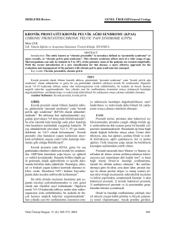 KRONİK PROSTATİT/KRONİK PELVİK AĞRI SENDROMU (KPAS) General Urology Review