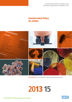 Antimicrobial Policy for Adults  Beta-lac