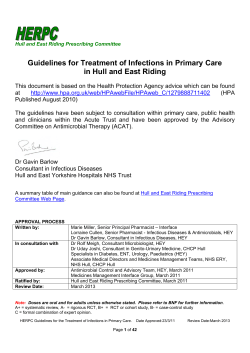 Guidelines for Treatment of Infections in Primary Care
