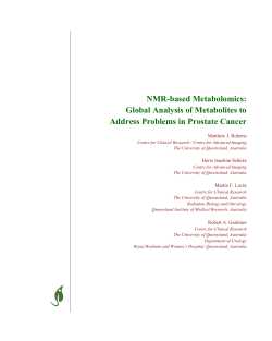 NMR-based Metabolomics: Global Analysis of Metabolites to Address Problems in Prostate Cancer
