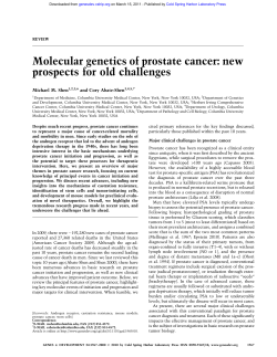 Molecular genetics of prostate cancer: new prospects for old challenges
