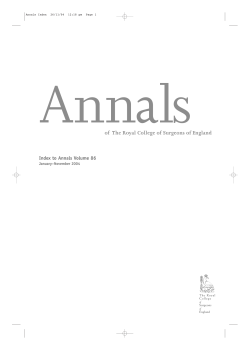 Annals of  The Royal College of Surgeons of England January–November 2004