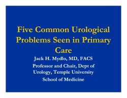 Five Common Urological Problems Seen in Primary