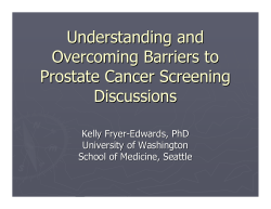 Understanding and Overcoming Barriers to Prostate Cancer Screening Discussions