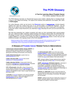 The PCRI Glossary  A Tool for Learning About Prostate Cancer
