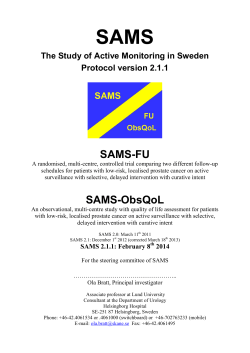 SAMS SAMS-FU  The Study of Active Monitoring in Sweden