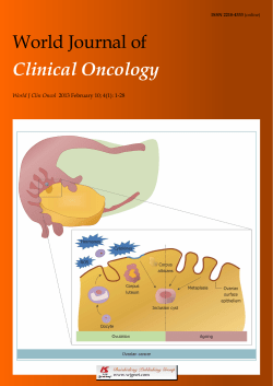World Journal of Clinical Oncology World J Clin Oncol ISSN 2218-4333