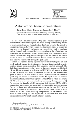 Antimicrobial tissue concentrations Ping Liu, PhD, Hartmut Derendorf, PhD*