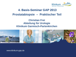4. Basis-Seminar GAP 2013  Prostatabiopsie  –  Praktischer Teil Christian Frei