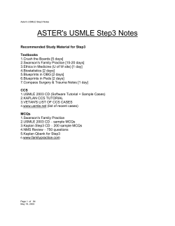 ASTER's USMLE Step3 Notes