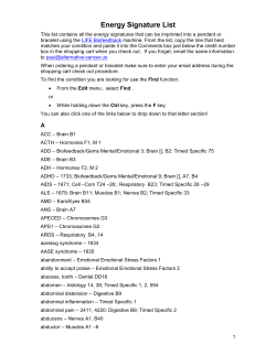 Energy Signature List