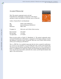 Author manuscript, published in &#34;Molecular and Cellular Endocrinology 332, 1-2... DOI : 10.1016/j.mce.2010.09.013