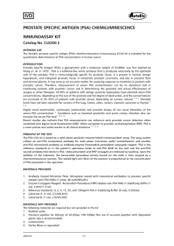 PROSTATE SPECIFIC ANTIGEN (PSA) CHEMILUMINESCENCE IMMUNOASSAY KIT Catalog No. CL0206-2