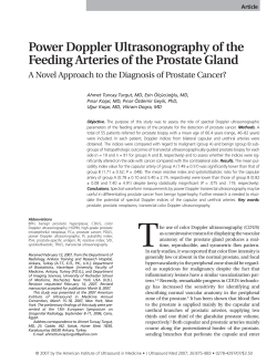 Power Doppler Ultrasonography of the Feeding Arteries of the Prostate Gland
