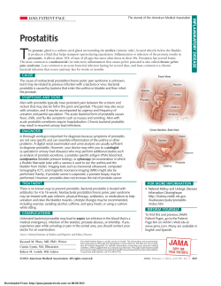 T Prostatitis JAMA PATIENT PAGE