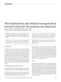 PSA implications and medical management of
