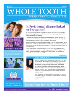 WHOLE TOOTH Is Periodontal disease linked to Prostatitis? THE