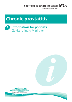Chronic prostatitis Information for patients Genito Urinary Medicine