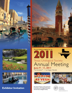 2011 Annual Meeting Texas Urological Society Exhibitor Invitation