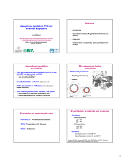 Mycoplasma genitalium, STD and molecular diagnostics Overview
