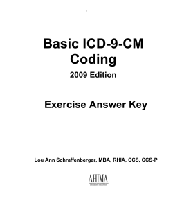 Basic ICD-9-CM Coding  Exercise Answer Key
