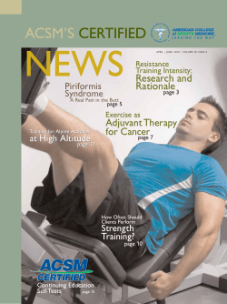 NEWS ACSM’S CERTIFIED Research and